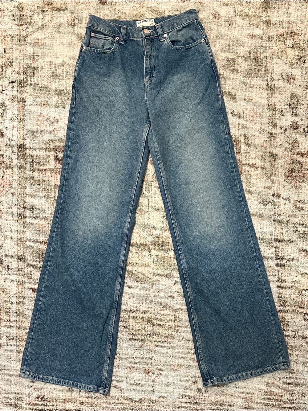 Woman’s Like New We The Free Free People Tinsley Baggy Mid Rise Straight Jeans